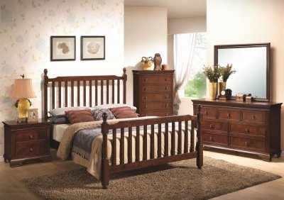 Brown Cherry Finish Montgomery Modern Bedroom By Coaster