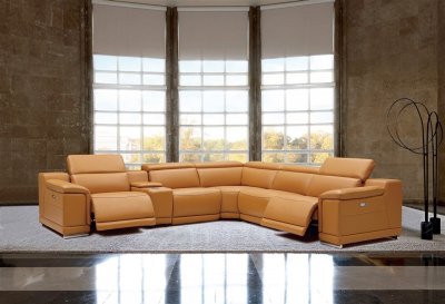 Hartley Power Motion Sectional Sofa in Camel by Beverly Hills