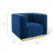 Charisma Accent Chair in Navy Velvet by Modway