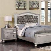 Ariston Bedroom CM7171 w/Padded Headboard in Silver w/Options