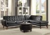 Essick II Sectional Sofa 53040 in Black PU by Acme