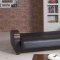 Euro Moda Sofa Bed in Black Leatherette by Casamode w/Options