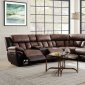 Jaylen Motion Sectional Sofa 55430 Toffee & Espresso Microfiber