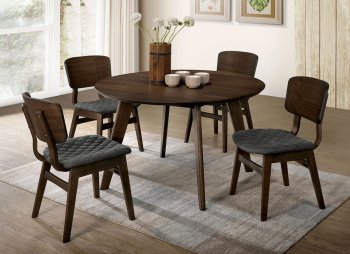 Shayna 5Pc Dinette Set CM3139RT in Walnut & Gray [FADS-CM3139RT-Shayna]