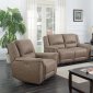 Justin Power Motion Sofa & Loveseat in Light Brown