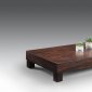 Zebrano Finish Low Base Contemporary Coffee Table