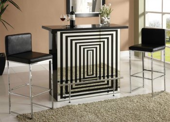 Zak Bar Table 70960 in Black and Mirrored Finish by Acme [AMBA-70960-Zak]