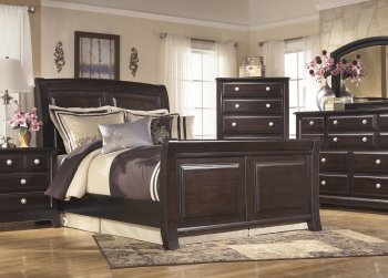 Ridgley Bedroom B520 w/Sleigh Bed in Dark Brown by Ashley [SFABS-Ridgley B520]