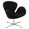 Swan Lounge Chair SW29BLW in Black Wool by LeisureMod