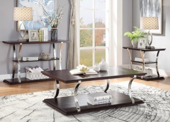 Bevan 3Pc Coffee& End Table Set 3611RF -Dark Cherry -Homelegance [HECT-3611RF-Bevan]