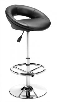 Black or White Set of 2 Barstools w/Crome Swivel Base