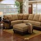 Mocha Fabric Classic Sectional Sofa w/Optional Ottoman