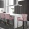 Luxe Counter Stool 792 Set of 2 Pink Velvet Fabric by Meridian