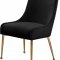 Owen Dining Chair 744 Set of 2 Black Velvet Fabric by Meridian