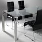 Clipped Corner Glass Top Modern Dining Table w/Optional Chairs