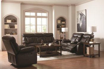 Zimmerman Motion Sofa 60171 in Dark Brown by Coaster w/Options [CRS-601711 Zimmerman]