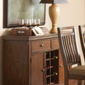 102805 Dorris Server by Coaster in Warm Brown w/Wine Rack