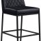 Bryce Bar Stool 919 Set of 2 in Black Faux Leather by Meridian