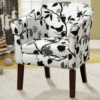 460406 Accent Chair Set of 2 in Black & White Fabric by Coaster [CRAC-460406]