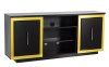 Sashi Media Console in Black w/Gold Accents