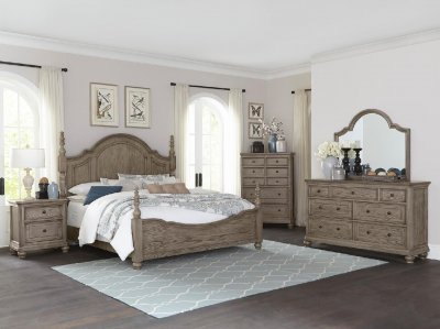 Lavonia Bedroom 1707NP in Wire-Brushed Gray by Homelegance