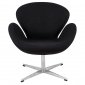 Swan Lounge Chair SW29BLW in Black Wool by LeisureMod