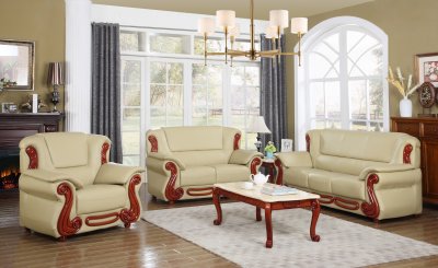 Bella 632 Sofa in Khaki Bonded Leather w/Optional Items