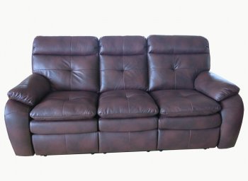 Stamford 441418 Motion Sofa & Loveseat in Brown Leather [NSS-441418 Stamford]