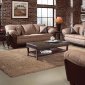 Two-Tone Mocha Transitional Living Room w/Pillow Top Seating