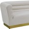 Bellini Sofa 669 in Cream Velvet Fabric by Meridian w/Options