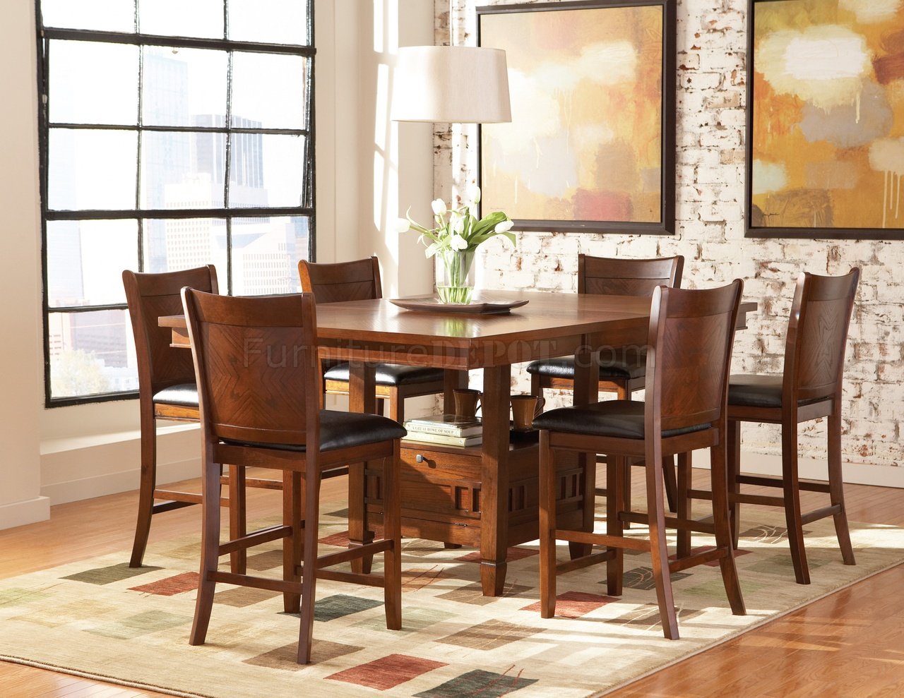 102958 Thomson Counter Height Dining Table by Coaster w/Options
