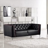 1265 Bisby 3Pc Sofa Set in Black Leatherette by VIG