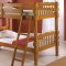 High Gloss Pine Finish Contemporary Twin Bunk Bed