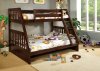 CM-BK605EX Canberra Twin/Full Bunk Bed in Dark Walnut