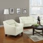 504131 Brooklyn Sofa in Ivory Bonded Leather by Coaster