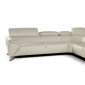 Tesla Sectional Sofa in Beige Premium Leather by J&M