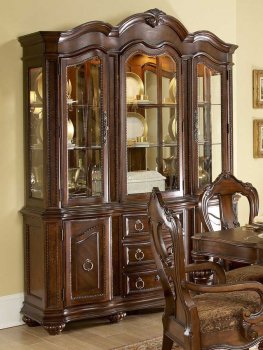 Prenzo 1390-50 Buffet w/Hutch in Warm Brown by Homelegance [HEBU-1390-50 Prenzo]