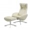 Maya Chair & Ottoman in White Leather by J&M Furniture