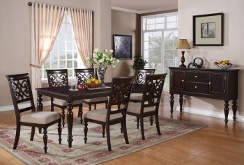 Zora Cherry Dining Room Set 7Pc in Espresso [ADDS-Zora Espresso]