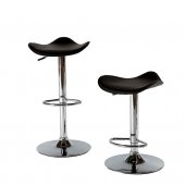 182 Bar Stool Set of 2 in Black Faux Leather by AtHome USA