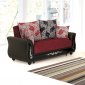 Leydi Sofa Bed in Palermo Red Fabric by Rain w/Optional Items