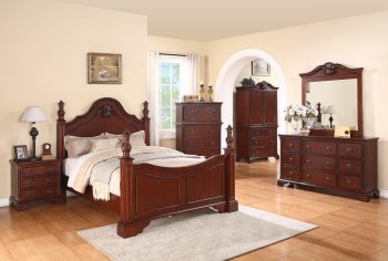 Manor Bedroom in Cherry w/Optional Case Goods [MRBS-Manor]