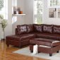 G900B Sectional Sofa w/Ottoman in Brown Leatherette by Glory