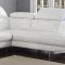 Pandora Sectional Sofa in White Leather by Whiteline