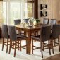 Brown Finish Modern Counter Height Dinette Table w/Options