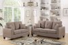 F6509 Sofa & Loveseat Set in Coffee Fabric by Poundex