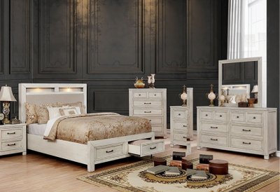 Tywyn 5Pc Bedroom Set CM7365WH in Antique White w/Options