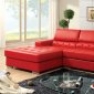 Floria Sectional Sofa CM6122RD in Red Bonded Leather Match