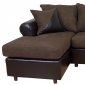 Java Fabric & Chocolate Bicast Base Modern Sectional Sofa