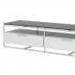 White High Gloss Laquer Finish Modern Media Unit w/Glass Top